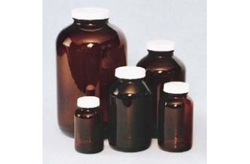 Image of Ep Scientific Wide Mouth Packers, Case of 1, Amber Glass, With Caps, Ep Scientific Products Level 3, 322-16A