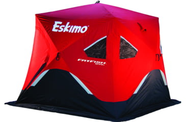 Image of Eskimo Fat Fish 949 Insulated Ice Shelter, Red/Black, 94x94x80in, FF949i