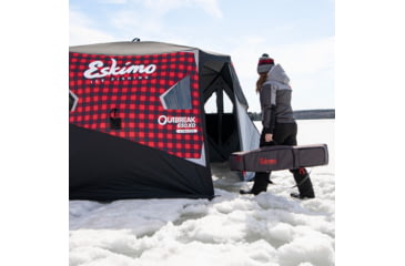 Image of Eskimo Ice Shelter Outbreak 650 XD Plaid, Red/Black, 5-7 Person, 44650