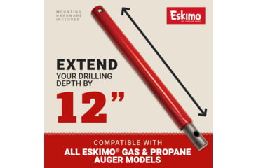 Image of Eskimo Power Auger Extension, Red, 12-Inch, EXT12