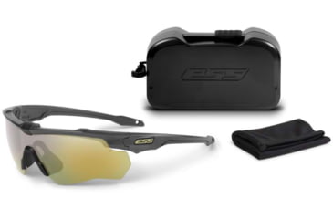 Image of ESS Craftsman CrossBladeSTD Sunglasses, Carbon Gray Frame, Mirrored Brass Lens, Large, EE9032-30