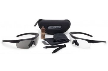 Image of ESS Crosshair 2X Kit Ballistic Eyeshields, Clear and Smoke Gray Lenses, Black Frame ESS EE9014-02