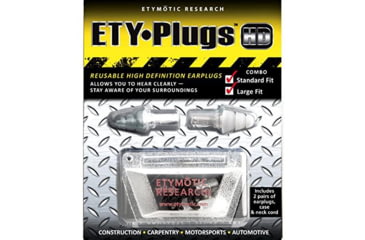 Image of Etymotic Research ER20HD Safety High-Definition Earplugs, Frost/White, Standard, Large, ER20-SFT-COMBO-P