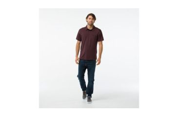 Image of Smartwool Everyday Exploration Short Sleeve Polo-Men's, Fig Heather, Large, SW016212A24-L
