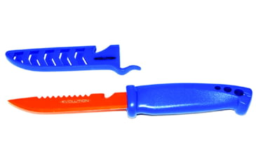 Image of Evolution Bait Knife 4 in Blu Handle Org Blade Blu Cover, EV-BK4-GR