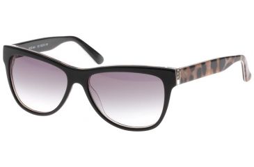 Image of Exces Katt Sunglasses, Female, Black-Gold Leopard/Gradient Brown Lenses, 54-15-142 Katt-122