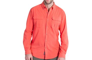 Image of ExOfficio Air Space Long Sleeve Shirt - Men's-Fire Opal-Medium