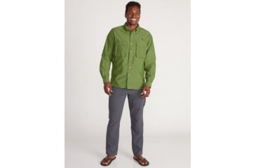 Image of ExOfficio Demo, Air Strip Long Sleeve - Mens, Alpine Green, Medium, 1001-2035-AG-M-DM