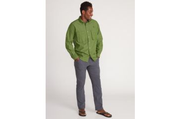 Image of ExOfficio Demo, Air Strip Long Sleeve - Mens, Alpine Green, Medium, 1001-2035-AG-M-DM