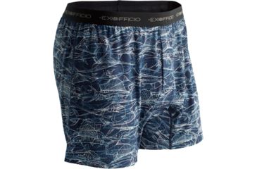 Image of ExOfficio Give-N-Go Printed Boxer - Men's -Navy/Sketched Fish-Small