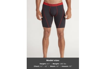 Image of ExOfficio Give-N-Go Sport 2.0 Boxer Brief - Mens, Black/Scarlet Sage, Medium, 9 in, 1241-3449-9116-M