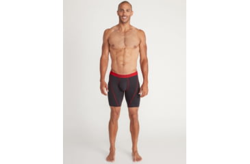 Image of ExOfficio Give-N-Go Sport 2.0 Boxer Brief - Mens, Black/Scarlet Sage, Medium, 9 in, 1241-3449-9116-M