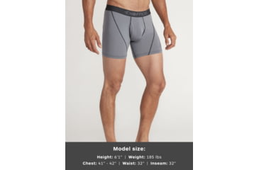 Image of ExOfficio Give-N-Go Sport 2.0 Boxer Brief - Mens, Steel Onyx/Black, Medium, 6 in, 1241-3448-9182-M