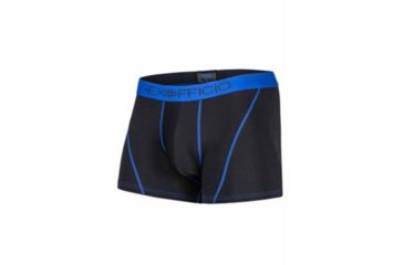 Image of ExOfficio Give-N-Go Sport Mesh 3 Inch Boxer Brief Mens, Black/Royal, S, 12412458-9307-S