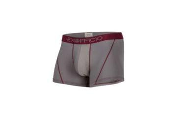 Image of ExOfficio Give-N-Go Sport Mesh 3 Inch Boxer Brief Mens, Slate/Crimson, XL, 12412458-5755-XL