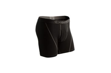 Image of ExOfficio Give-N-Go Sport Mesh 6 Inch Boxer Brief Men's, Solid Black, 2XL 12412336-9995_2XL