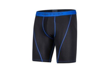 Image of ExOfficio Give-N-Go Sport Mesh 9 Inch Boxer Brief Mens, Black/Royal, L, 12412335-9307-L