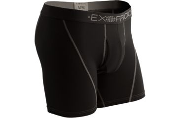 Image of ExOfficio Give-N-Go Sport Mesh Boxer Brief - Men's-Solid Black-6 in-Large