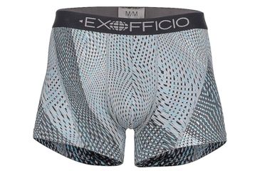 Image of ExOfficio Give-N-Go Sport Mesh Print 3 Inch Boxer Brief Mens, Dk Pebble Diagonal, M, 12453041-7310-M