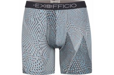 Image of ExOfficio Give-N-Go Sport Mesh Print 6 Inch Boxer Brief Mens, Dk Pebble Diagonal, M, 12453043-7310-M