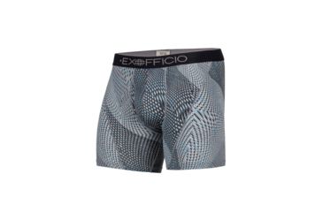 Image of ExOfficio Give-N-Go Sport Mesh Print 6 Inch Boxer Brief Mens, Dk Pebble Diagonal, M, 12453043-7310-M