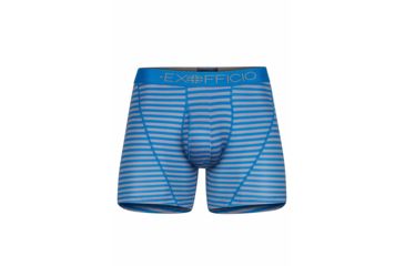 Image of ExOfficio Give-N-Go Sport Mesh Print 6 Inch Boxer Brief Mens, Mykonos Stripe, S, 12453043-7305-S