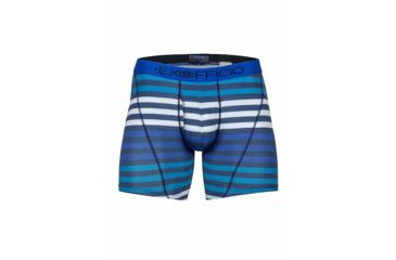 Image of ExOfficio Give-N-Go Sport Mesh Print 6 Inch Boxer Brief Mens, Navy Large Stripe, M, 12453043-7324-M