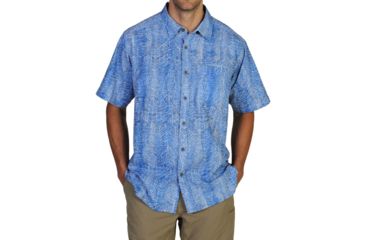 Image of ExOfficio Next-To-Nothing Aboriginal Short Sleeve Shirt - Men's -Cayman-Small