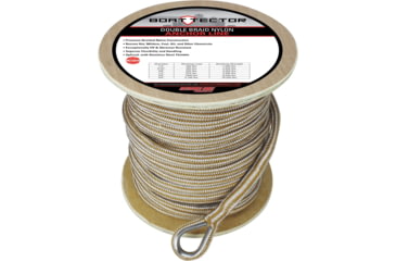 Image of Extreme Max Boattector Premium Double Braid Nylon Anchor Line With Thimble - 5/8in, White &amp; Gold, 5/8in x 250ft, 3006.2276