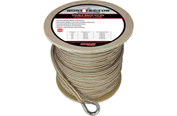 Image of Extreme Max Boattector Premium Double Braid Nylon Anchor Line With Thimble - 5/8in, White &amp; Gold, 5/8in x 300ft, 3006.2279