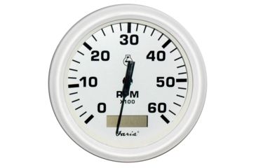 Image of Faria Beede Instruments Dress White 4" Tachometer w/Hourmeter - 6,000 RPM Gas - Inboard 54663