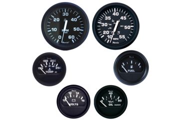 Image of Faria Beede Instruments Euro Black Boxed Set - Inboard Motors 54678