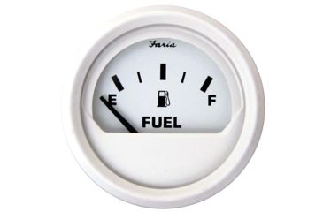 Image of Faria Beede Instruments White 2" Fuel Level Gauge E-1/2-F Dress 54668