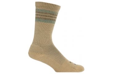 Image of Farm To Feet Ballston Spa Striped Hiker Sock - Men's-Khaki/Wooly Blue-Medium