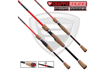 Image of Favorite Fishing Brush Dobber Crappie Spinning Rod, 6ft 8in, Ultra Light, Red/Black, DBR-681UL