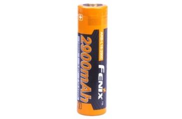Image of Fenix 18650 3.6V 2900mAh Protected Lithium Ion Li-ion Rechargeable Button-Top Battery, Orange/Black FENIX-ARB-L18-2900