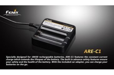 Image of Fenix 2-Bay Charger For 18650 Battery AREC1