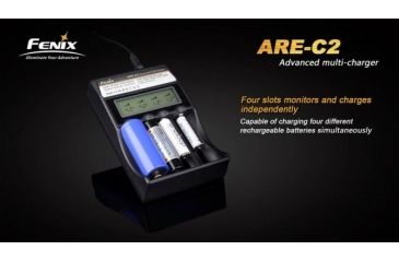 Image of Fenix ARE-C2 Advanced 4-Bay Multi-Charger, Black, Runs on Li-Ion and Ni-Mh Battery Compatible FENIX-ARE-C2