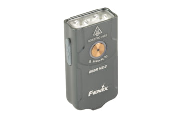 Image of Fenix E03R V2, Flashlight, White and Red LED, 500 Lumens, 2.07 Long, Anodized Finish, Gray, Built-in 400 mAh Battery, Includes USB Type-C Charging Cable