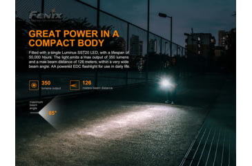 Image of Fenix E20 V 2.0 AA Flashlight, E20V2BK