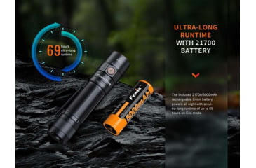 Image of Fenix Lighting E35R Lithium Ion 3100 Lumens Luminus SST70 LED Flashlight, Black, E35RLSBK