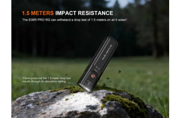 Image of Fenix E06R PRO RG, Flashlight, White/Red LED with Green Laser, 1600 Lumens, 4.84 Long, Anodized Finish, Black, Built-in Rechargeable 1650mAh Battery, Includes USB Type-C Charging Cable