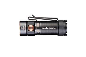 Image of Fenix E18R V2, Flashlight, White LED, 1,200 Lumens, 2.64 Long, Anodized Finish, Black, Includes Rechargeable 16340 and USB Type-C Charging Cable