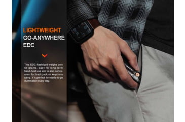 Image of Fenix E18R V2, Flashlight, White LED, 1,200 Lumens, 2.64 Long, Anodized Finish, Black, Includes Rechargeable 16340 and USB Type-C Charging Cable