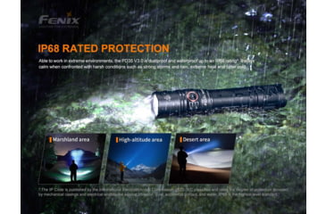 Image of Fenix PD35 V3, Flashlight, White LED, 1,700 Lumens, Anodized Finish, Black, Includes Rechargeable 18650 Battery and USB Type-C Charging Cable