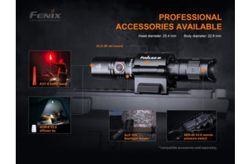 Image of Fenix PD35 V3, Flashlight, White LED, 1,700 Lumens, Anodized Finish, Black, Includes Rechargeable 18650 Battery and USB Type-C Charging Cable