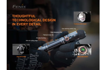 Image of Fenix PD35 V3, Flashlight, White LED, 1,700 Lumens, Anodized Finish, Black, Includes Rechargeable 18650 Battery and USB Type-C Charging Cable