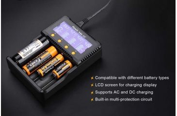 Image of Fenix Li-ion 4-Bay Digital Charger Plus, Black ARE-C2P