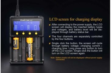 Image of Fenix Li-ion 4-Bay Digital Charger Plus, Black ARE-C2P