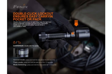 Image of Fenix Lighting C7 Lithium Ion 3000 Lumens Luminus SST70 LED Flashlight, Black, C7STBK